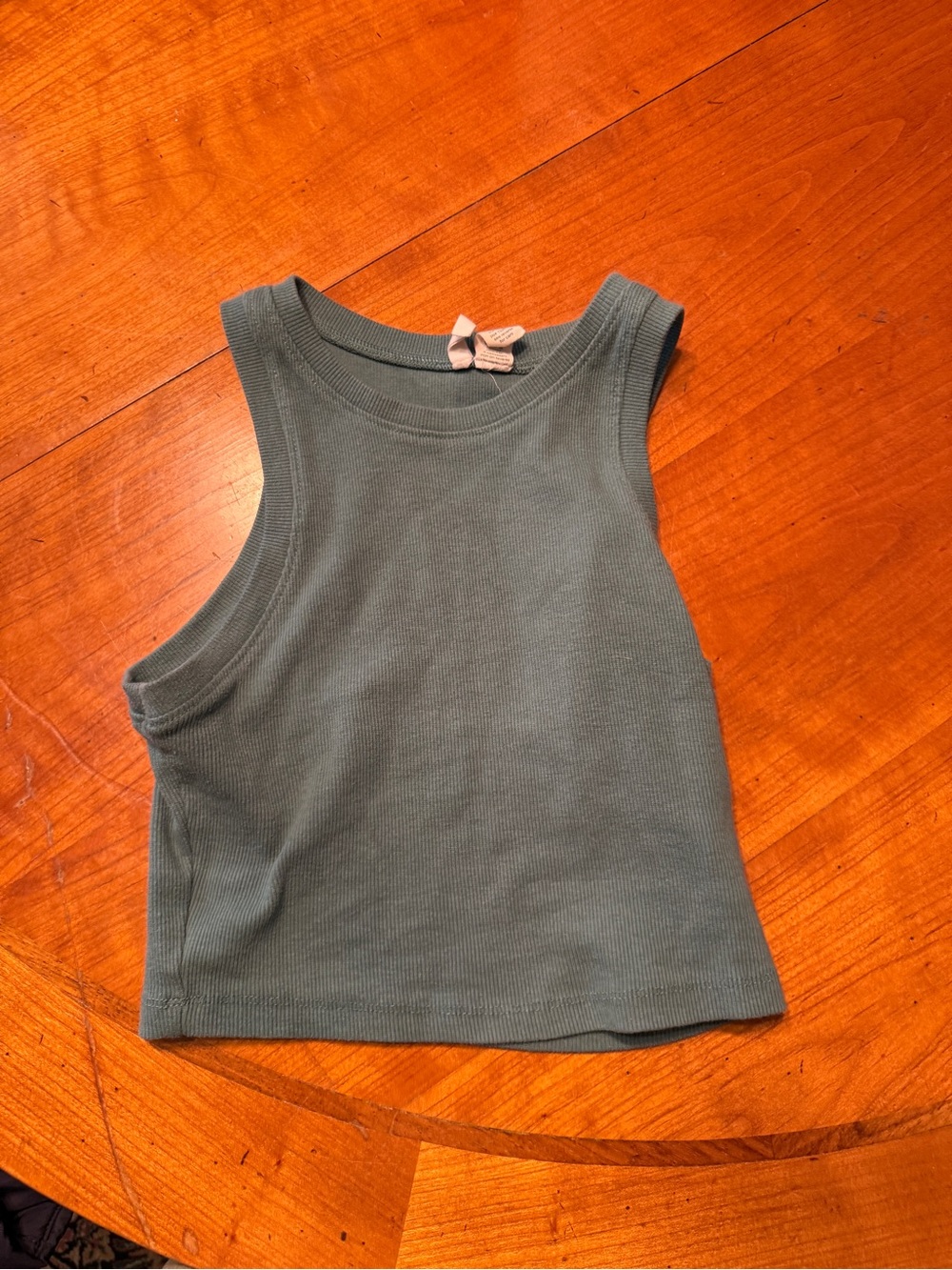 Tilly's Olive Green Ribbed Tank Top cropped